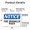 Signmission Fire Sprinkler Riser OSHA Notice Sign, Plastic, 24in W x 18in L, 2PK OS-2PACK-NS-P-1824-L-12683 - alternate 6
